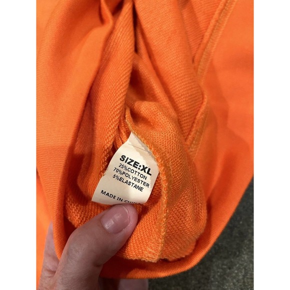 Women's Lightweight Orange Animal Print Pumpkin Sweatshirt Long Sleeve XL Fall - Picture 4 of 8